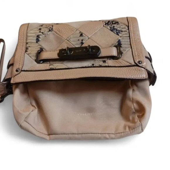Coach Swagger Patchwork Crossbody – Beechwood Leather, Suede & Snake Embossed - Picture 7 of 9